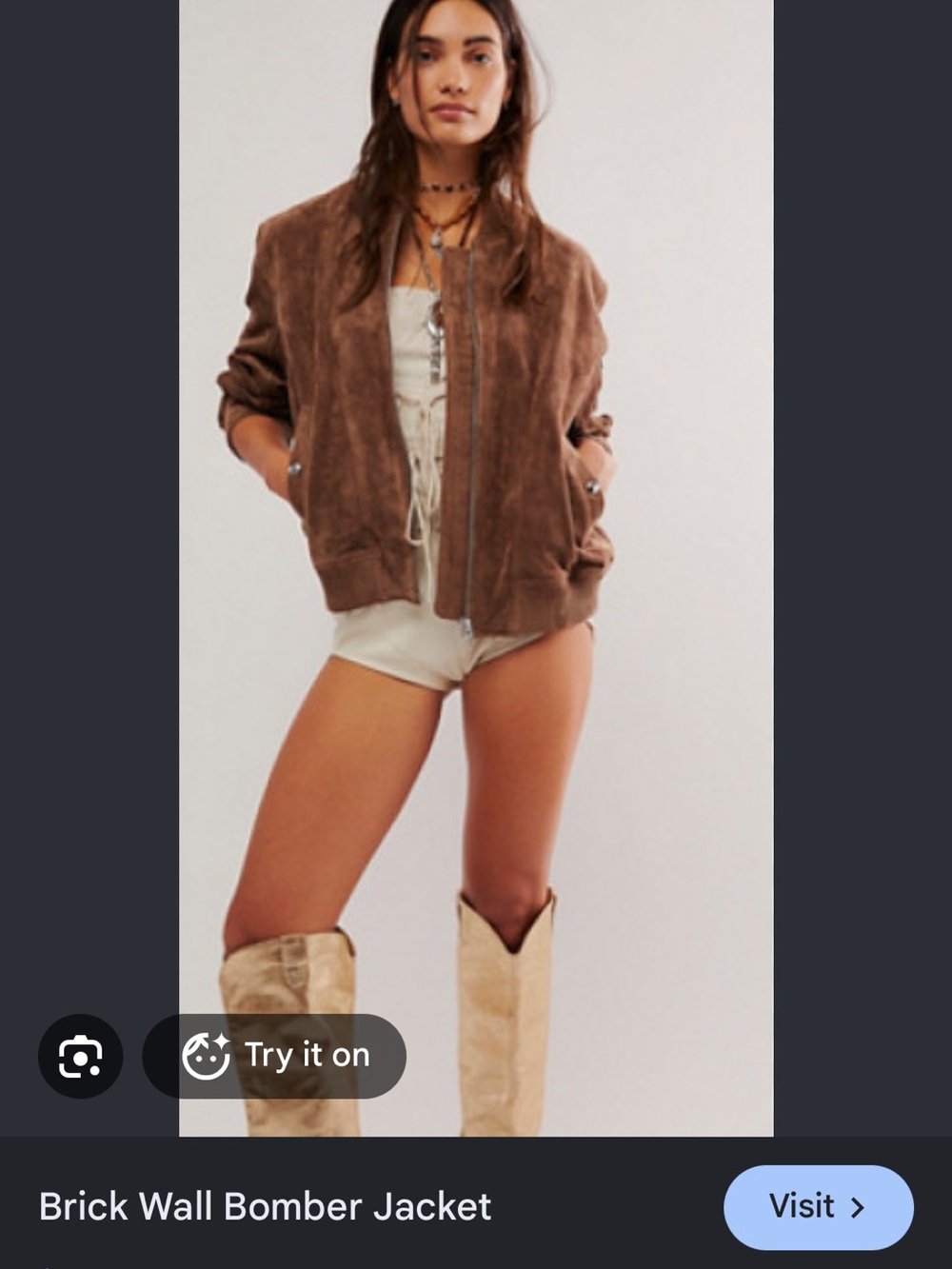 FREE PEOPLE Brick wall bomber jacket